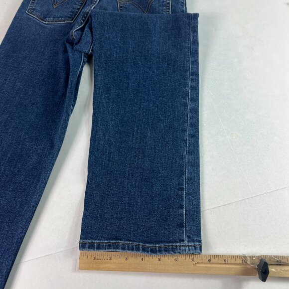 Levi's Jeans Women 24x25* Ribcage High Rise Straight Crop Dark Blue Denim Tag 25 - Picture 11 of 16
